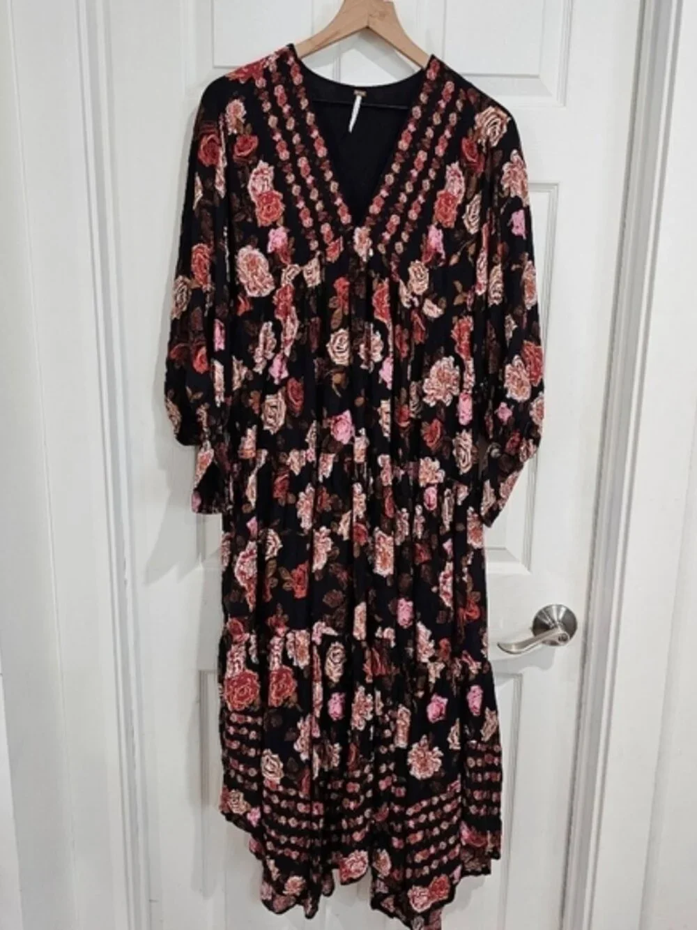 Free People  Rows Of Roses Asymmetric Maxi Dress